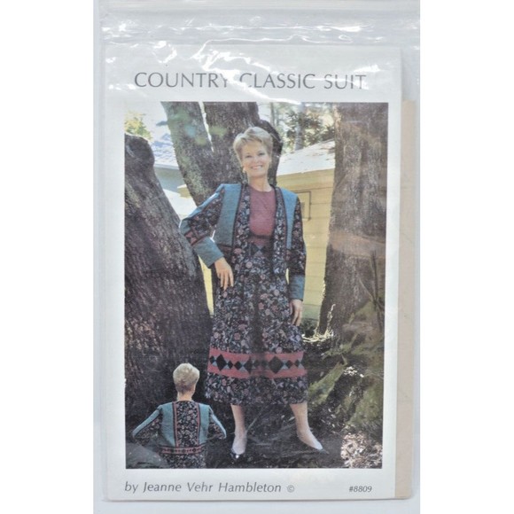Country Classic Suit Jeanne Verh Hambleton 1988 Skirt Belt Jacket Pattern #8809 - Picture 1 of 3